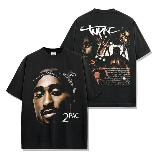 Retro 2Pac Print Casual Streetwear Top
